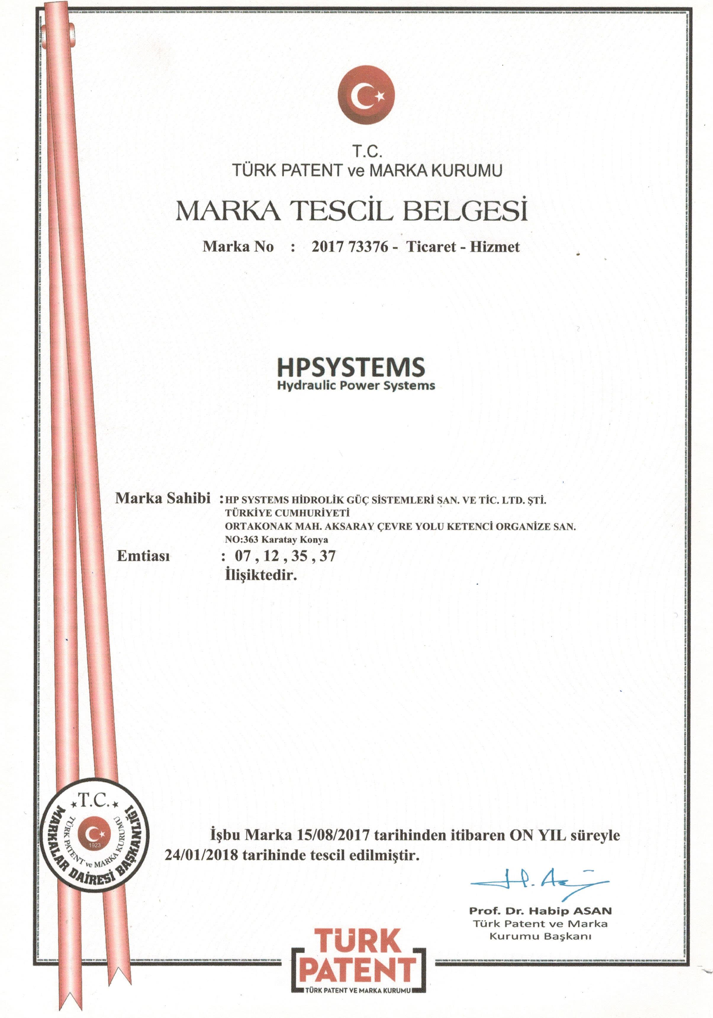Marka Tescil Belgesi